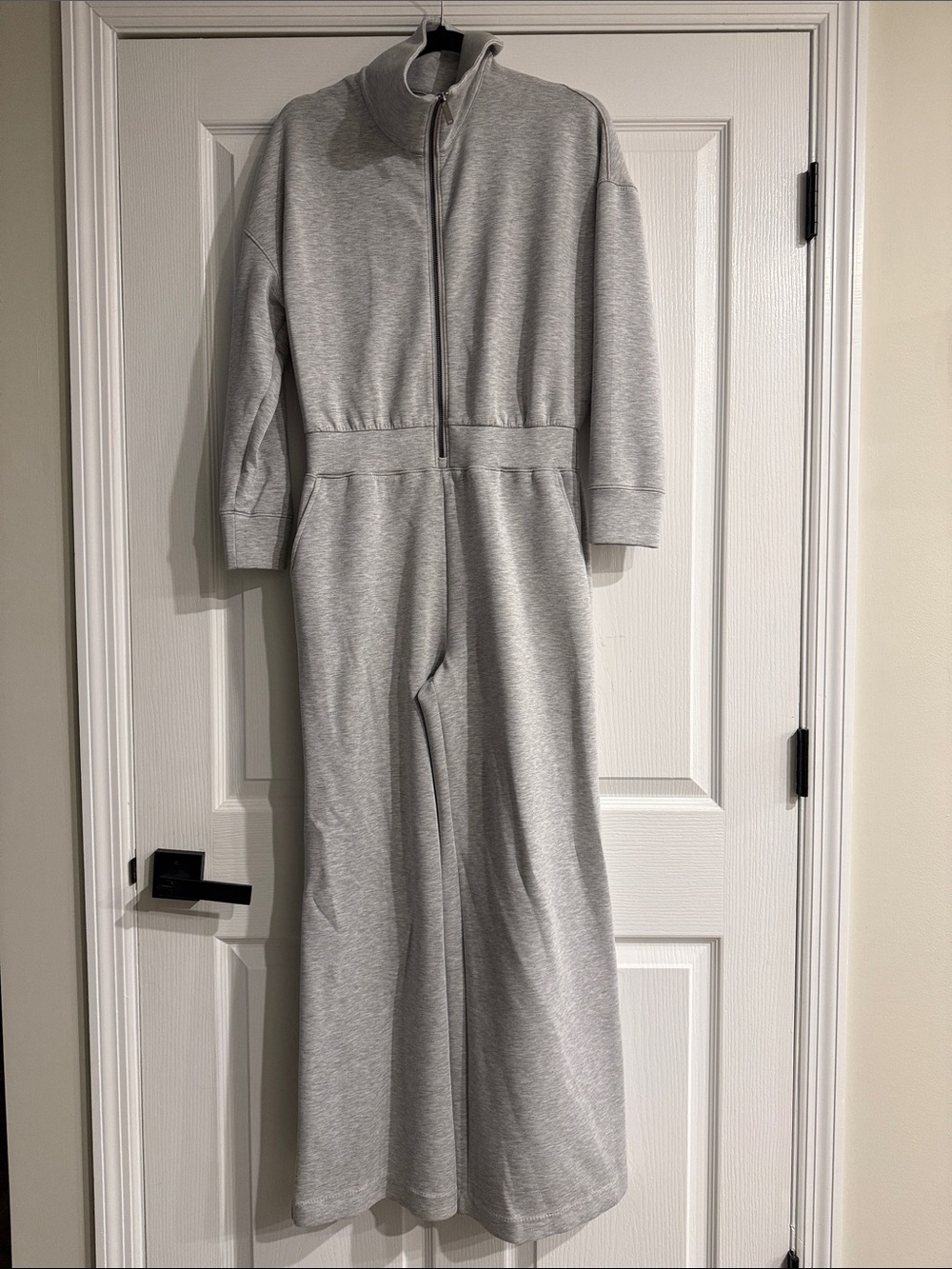SPANX Light Gray Zip-Front Jumpsuit